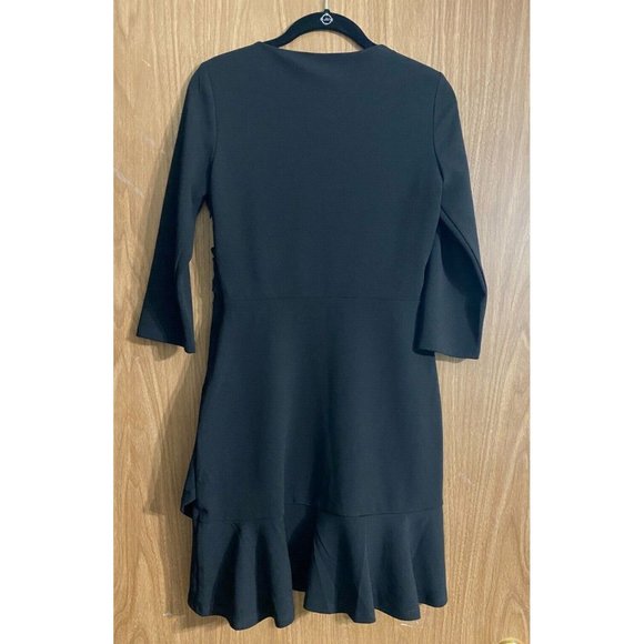 Express Black V-Neck Wrap Ruffle Dress - Picture 3 of 3